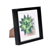 Nicola Spring 8 x 8 3D Shadow Box Photo Frame - Craft Display Picture Frame with 6 x 6 Mount - Glass Aperture - Black