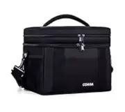 COARA Insulated Lunch Bag, Reusable Lunch Tote Bag, Lunch Cooler Bag Black