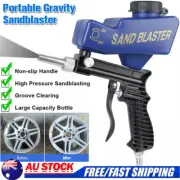 Portable Hand Held Air Feed Sand Blaster Kit Rust Spot Remover Gravity Spray Gun