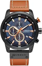 [CURREN] Mens Quartz Analog Digital Leather Casual Wrist Watch