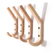 Solid Wooden Wall Mounted Hook Peg Coat Hanger Rack Towel Hanging Storage Hooks