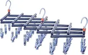 Foldable Drying Rack, Foldable Sock Drying Racks, Multifunctional Underwear Clips, Portable Socks Hanger for Travel, Outdoor and Laundry Room, 5.91-44.49x8.86 inches