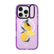iPhone 16 Pro Impact Ring Stand Case MagSafe Compatible Composition Citrons by Sacrée Frangine