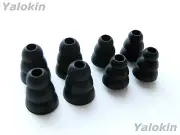 8pcs: 4L 4S Black Triple Flange Eartips Earbuds for Samsung Galaxy Buds FE 2 Pro