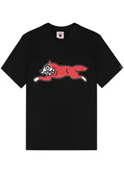 Ice Cream Running Dog Printed Cotton T-shirt - Black XL