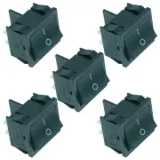 5 x Rectangular On-Off Rocker Switch DPST 10A