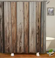 Worn Out Rustic Brown Wood Wall Shower Curtain