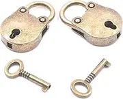 2pcs Old Vintage Antique Style Mini Archaize Padlocks Key Lock with Key