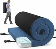 Foldable Camping Mattress, Indoor Outdoor Sleeping Mat w/High Density Foam Cushion & Anti-Slip Bottom, Carrying Bag, Roll up Sleeping Pad for Living Room, Camping