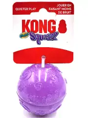 KONG Squeezz Crackle Ball Medium Purple No Squeak Toss & Play Dog Fetch Toy