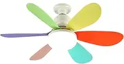 E27 Fan Lamp Tri-Color Dimming Home Bedroom Study Room Living Room Fan Lamp Infinitely Dimmable Timing Function with Remote Co Roller