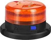 AnTom Magnetic Wireless Strobe Beacon Light, 24 LED USB-C Rechargeable Safety Warning Flashing Light with 9 Modes, Waterproof Emergency Beacon for Vehicles, Construction, and Outdoor Use, Amber