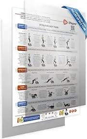 Lifepro Whole Body Vibration Plate Workout Poster - Comprehensive Vibration Plate Exercise Machine Exercise Poster with Training Suggestions & Detailed Instructions in Convenient Workout Chart