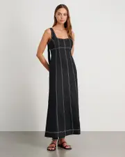 [Jag] Jag Women's Daphne Linen Dress In Black Size 6 6 Black