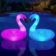 Swan Pool Float with Colorful Lights Solar Powered LED Color Changing