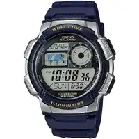 在飛比找蝦皮商城優惠-【CASIO】10年電力世界城市野外風格膠帶電子錶-藍(AE