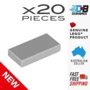20 x Genuine LEGO® - 1x2 Tiles, Light Grey (Light Bluish Grey) - [3069b] - NEW