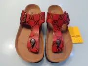NWB VALENTINO BIRKIE TOE LEATHER SANDAL RED 6B MADE IN SPAIN