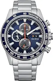 [CITIZEN] Men's Sport Casual Brycen Eco-Drive Chronograph Stainless Steel Watch, 12/24 Hour Time, Date, Tachymeter, 100 Meters Water Resistant, Spherical Mineral Crystal, Weekender