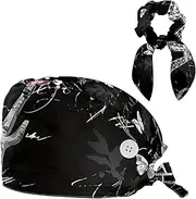 [YTYVAGT] Scrub Caps Women,Scrub Hats Suitable for Women,Eiffel Tower Pattern Flower