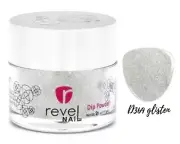 Revel Nail Glitter Dip Powder- D369 Glisten Silver- 2 oz