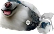 [YTYVAGT] 2-Pc,Gourd-Shaped Working Cap,Fisherman Hat with Buttons and Cotton Sweatband,Samoyed Dog at Home