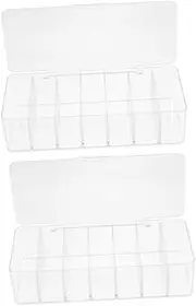 2Pcs Cable Management Box Multi Grid Wire Organizer with Cover Durable Cord Holder for Home Office Convenient Storage for Tidy Cables and Accessories