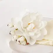 Artificial Flower Napkin Rings Hotel Napkin Holder Circle Napkin Buckle for Christmas Wedding Birthday Party Dinner Table Decor (Color : C)