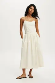 [Cotton On Women] Cotton On Women - Alexis Seamed Maxi Dress - Coconut 18 COCONUT