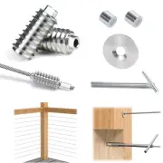 [Patent] 40 Pack 1/8" Invisible Cable Railing Kit Hardware Swage Lag Screw Hi...