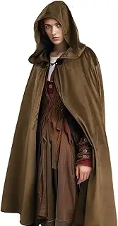 JEGERMIG Renaissance Hooded Cloak Halloween Costume Medieval Cosplay Wizard Witch Cape