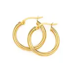 9ct Gold 2.5x15mm Twist Hoop Earrings