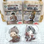 Attack on Titan Reflector Levi Historia Mascot Keychain & Rubber Strap Set of 4