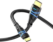 Mini HDMI to HDMI Cable (2M, 4K 60Hz HDR, Bidirectional High Speed HDMI 2.0 Cord, Ethernet, Audio Return) - Compatible with DSLR Camera, Camcorder, Graphics/Video Card, Raspberry Pi Zero W