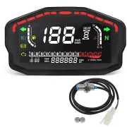 Motorcycle LCD Universal Digital Speedometer KM/H MPH Gauge Odometer Tachometer