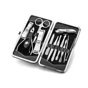 Stainless Nail Clippers Kit Cuticle Grooming Case 12Pcs Set Manicure Pedicure