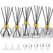 diffuser glass bottles set of 5 diy empty clear glass fragrance bottle with gold