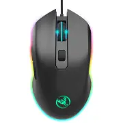 A866 6400DPI Optical RGB Backlit 6 Buttons USB Wired Gaming Mouse for PC Laptop