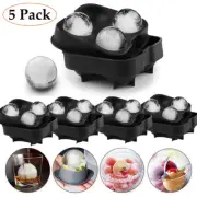 5x Silicone 3D Ball ICE Cube Tray Maker Round Ball Sphere Mold Whiskey Cocktails