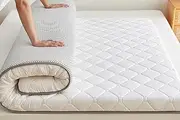Japanese Futon Mattress, Foldable Sleeping Pad for Travel/Camping/Floor, Portable Dormitory, Folding Mattress, Floor, Guest Bed(Weiß,150x200cm)