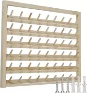 Wooden Thread Holder 54 Spool Rack, Wall-Mounted Sewing Organizer with Screws, R