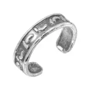 NWT Sterling Silver 925 Oxidized Footprint Adjustable Toe Ring or Finger Ring