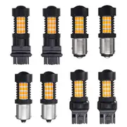 Pair 447LM 4.4W Amber LED Car Reversing Backup lights Turn Bulb Lamp 3157 7443 1156 1157 2835 55555 1157 BAY15D