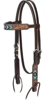 Turquoise Cross Turqoise Beaded Collection Browband Headstall