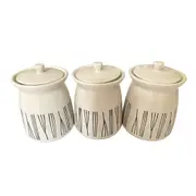 Ceramic Deco Canister Set of 3 Pcs 11.5*15 cm **