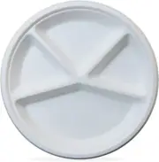 SIMOND STORE Paper Plates 11 Inch - [Pack of 50] - 4 Compartment Disposable 100%