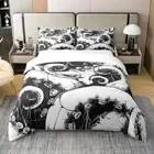 Octopus Tentacle Duvet Cover Twin Size 2 Pcs Black Gray Sketch Wild Sealife