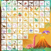 Dinosaur Stencils for Painting, 64PCS Dino Patterns Small Stencils for Crafts Re