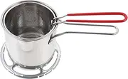 GREENADSCAPE 1Set Deep Fryer Basket Stainless Steel Fry Pot for Cooking Vegetables Chicken Fish Chips High Temperature Resistant Handle for Home Cafe Use