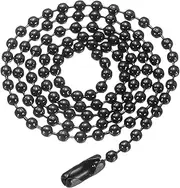 [uxcell] Iron Ball Chain 2.4mm 19.7" Length Round Bead Necklace Dog Tag Pull Chains with Connectors Clasps for Men Women Jewelry Making Bracelets Keychain, Black